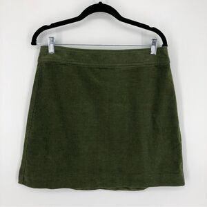 NEW J. Crew Corduroy Skirt Womens 8 Green Zipper Back Cotton NWT